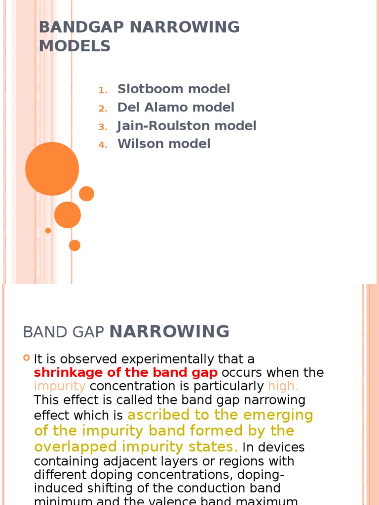 Bandgap Narrowing Models Guide | PDF | Science & Mathematics ...