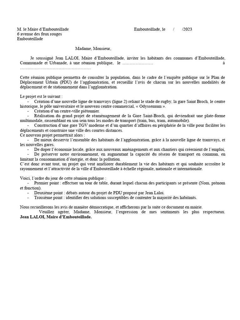 Lettre d invitation la r union publique 2022 pdf