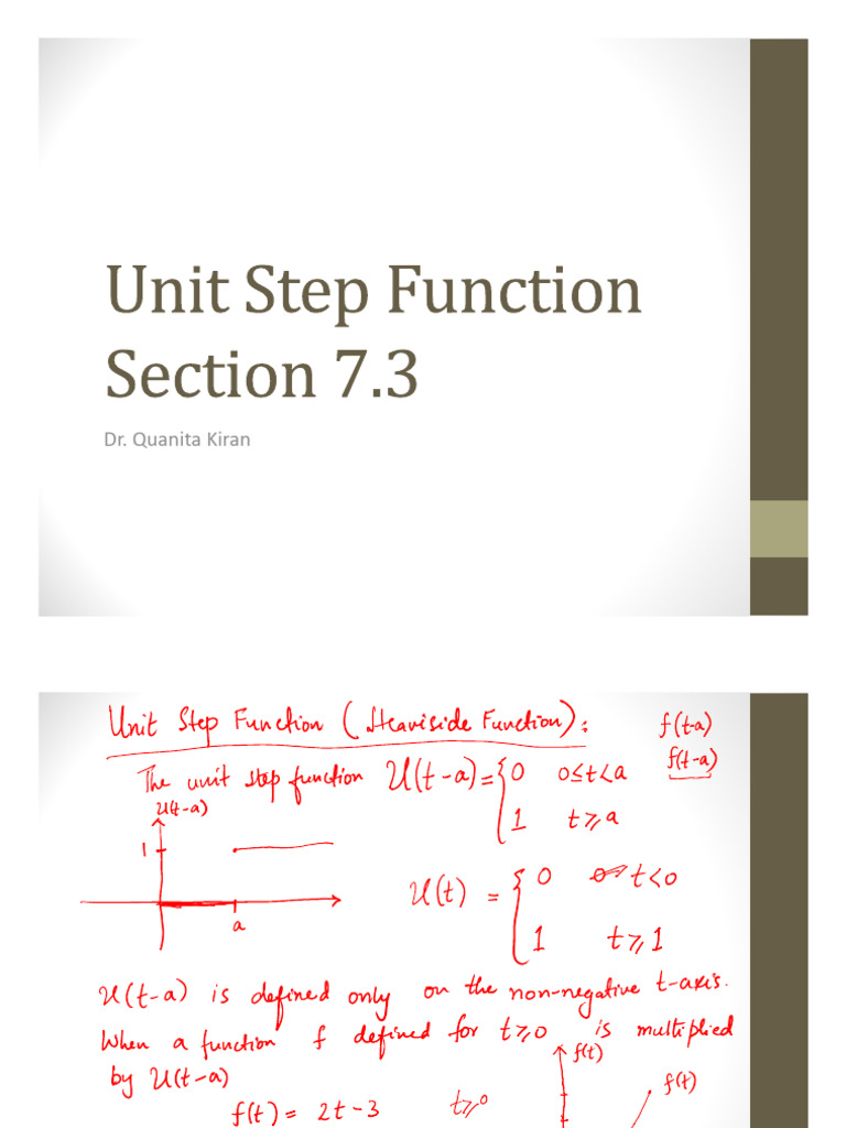 Application Of Unit Step Function