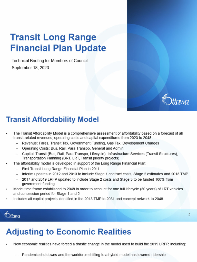 Ottawa Transit Affordability Update 2023 | PDF | Public Transport | Taxes