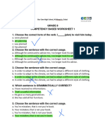 Grade 8 Competency Based Worksheet 1