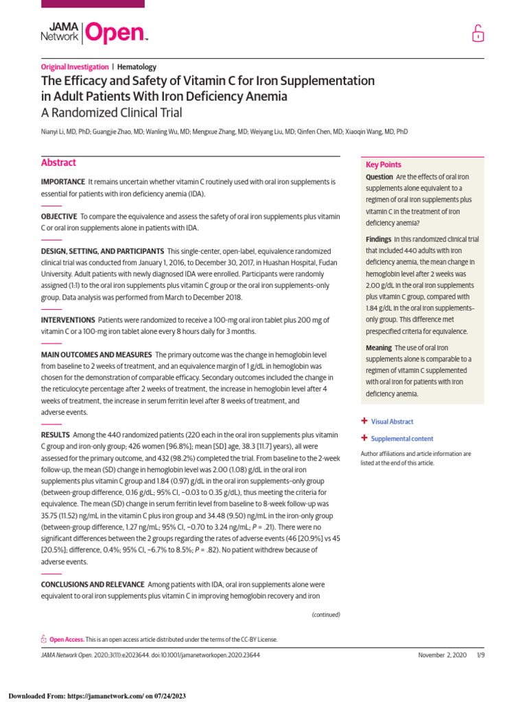 Artigo TRATAMENTO ANEMIA FERROPRIVA2 PDF Anemia Dietary Supplements