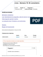 Evaluación Asíncrona - Semana 15 - El Comentario - Escrito - Técnicas de Expresión Oral y Escrita - C19 1ero D-A - C19 1ero C-A-A