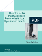 Zalbidea, Diego, El Control de Las Enajenaciones de Bienes Eclesiásticos. El Patrimonio Estable, EUNSA 2008