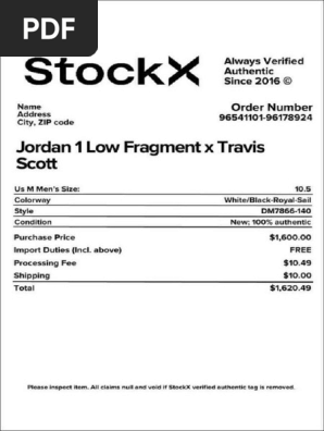 stockx+receipt