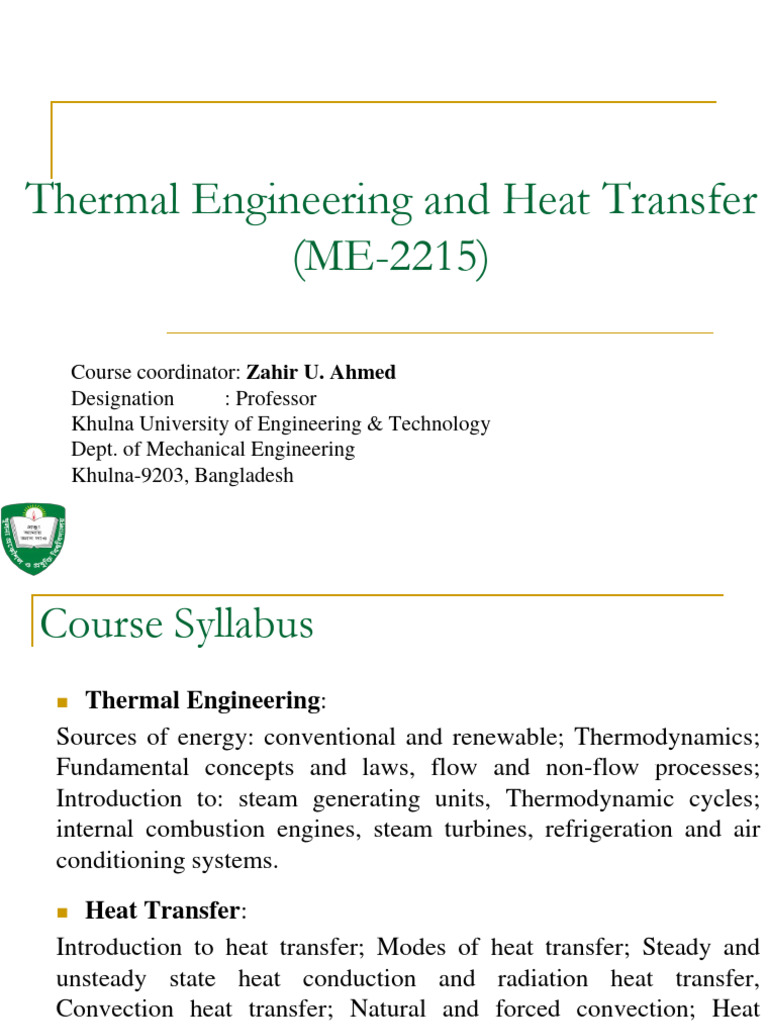 L1-2 - Heat Transfer - 2023 | PDF | Heat Transfer | Heat