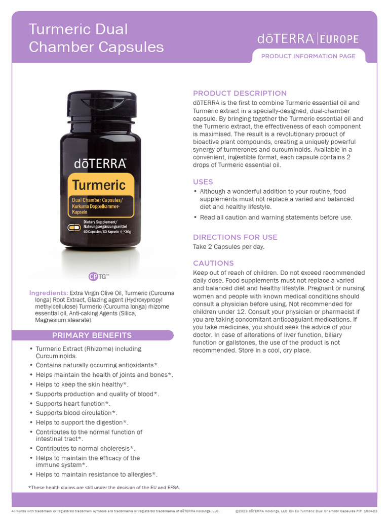 Turmeric Oil Capsules PDF Turmeric Dietary Supplements