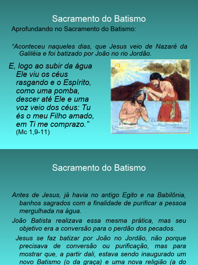 Bstismo Na Igreja e Seus Efeitos | PDF | Batismo | Igreja católica
