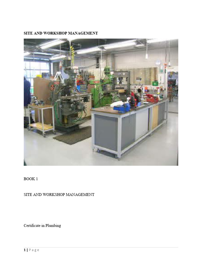 Workshop Management Essentials Guide | PDF | Lumber | Sanitation