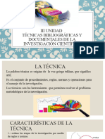 Tecnicas Bibliográficas y Documentales de La Investigación