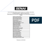 Lista de Aprovados Edital No 03.2023 Cadastro de Candidatos A Aprendizes Ist Senai Mecatronica - Regiao de Caxias Do Sul - Plastico Tarde