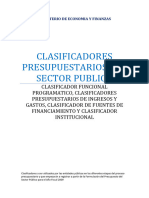 Clasificador Presupuestalde Ingresosy Gastos 2009