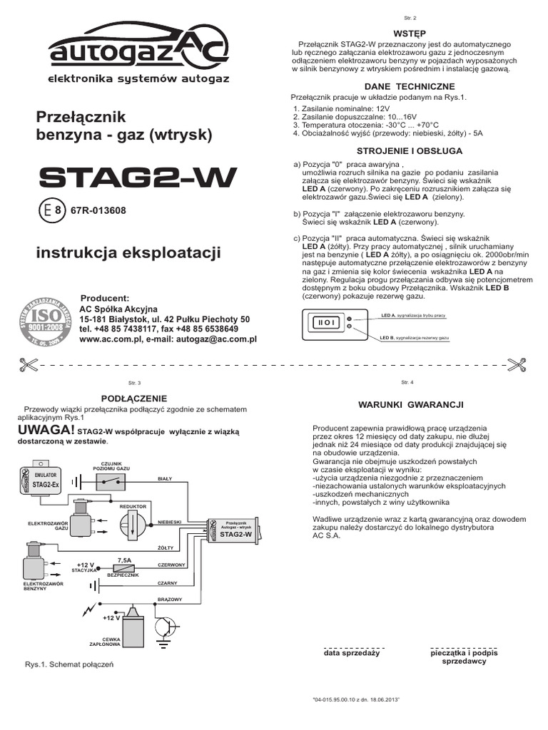 Stag2w Simple LPG Controller Manual | PDF