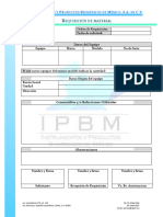 Formato Requsicion de Material IPBM