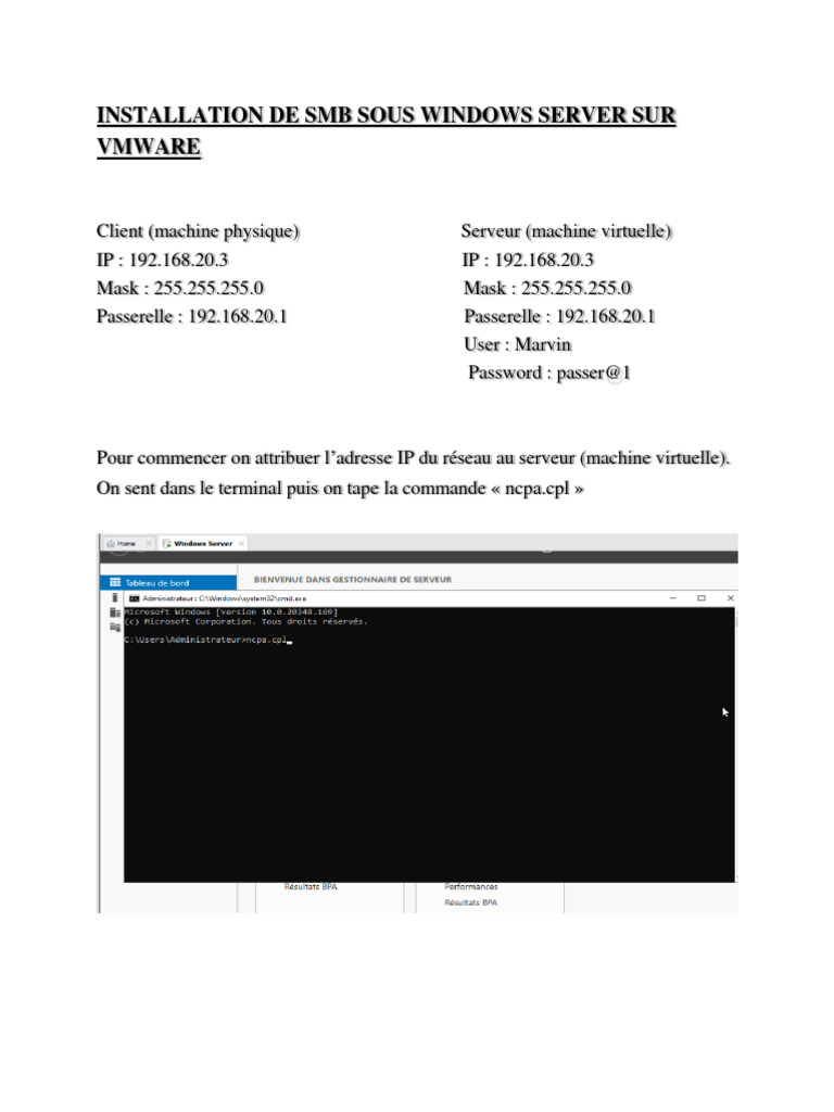Installation de SMB Sous Windows Server Sur Vmware | PDF | Finance ...