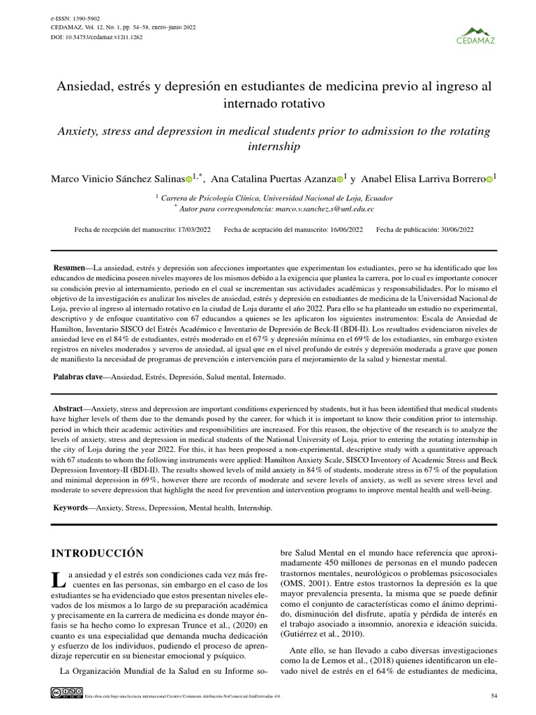 Ansiedad y Estrés en Estudiantes de Medicina | PDF | Ansiedad ...