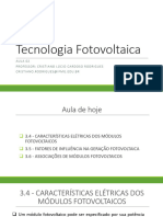 Tecnologia Fotovoltaica - Aula 02 - Características Elétricas Dos Módulos Fotovoltaicos
