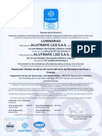 Certificado Retilap Luminarias Alutrafic