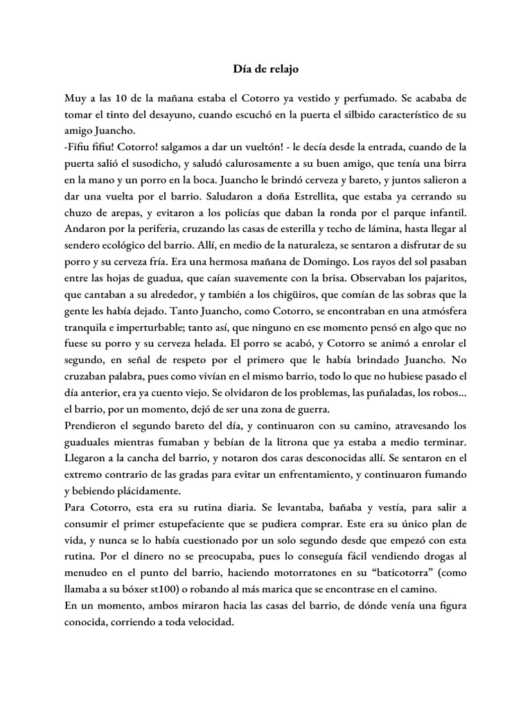 Día de Relajo Borrador | PDF