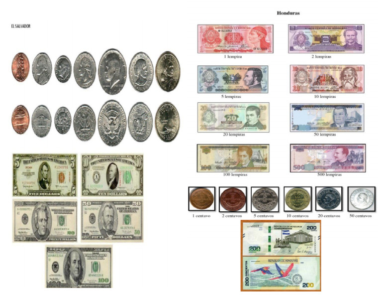 Monedas y Billetes de El Salvador y Honduras | PDF