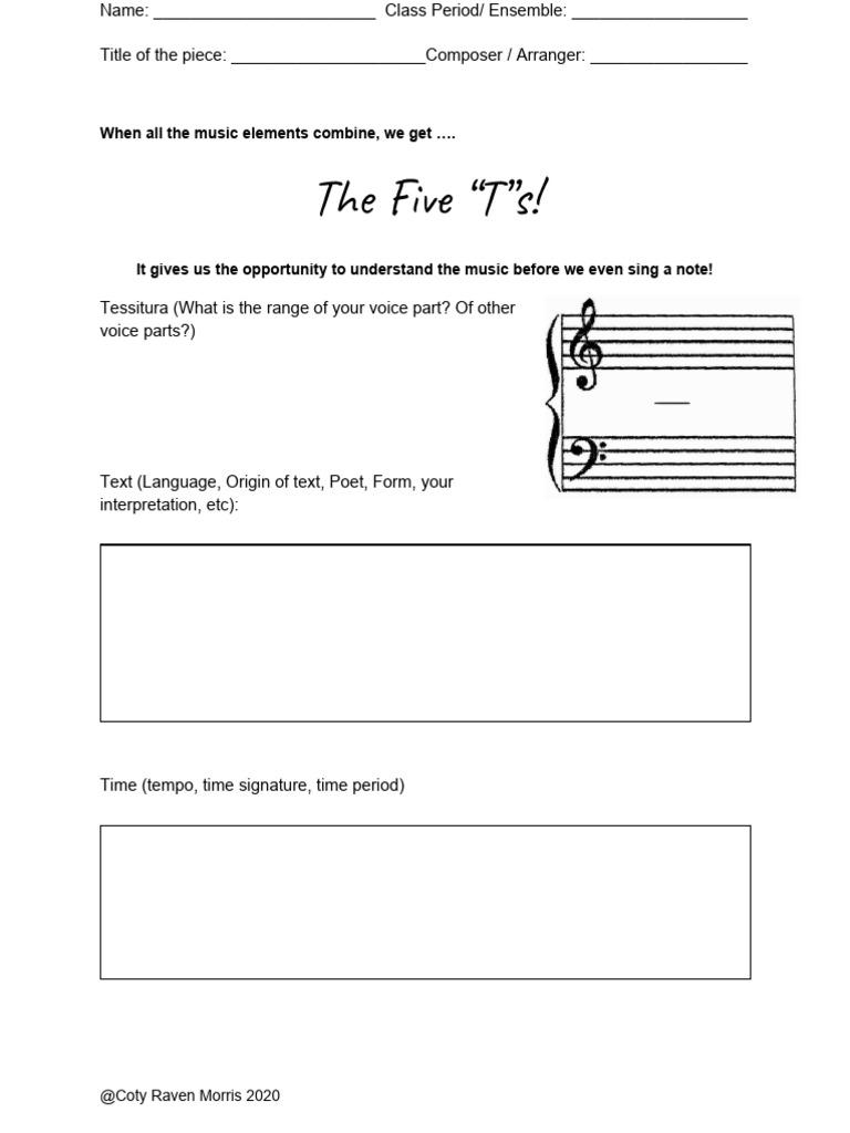 Five T's Template PDF