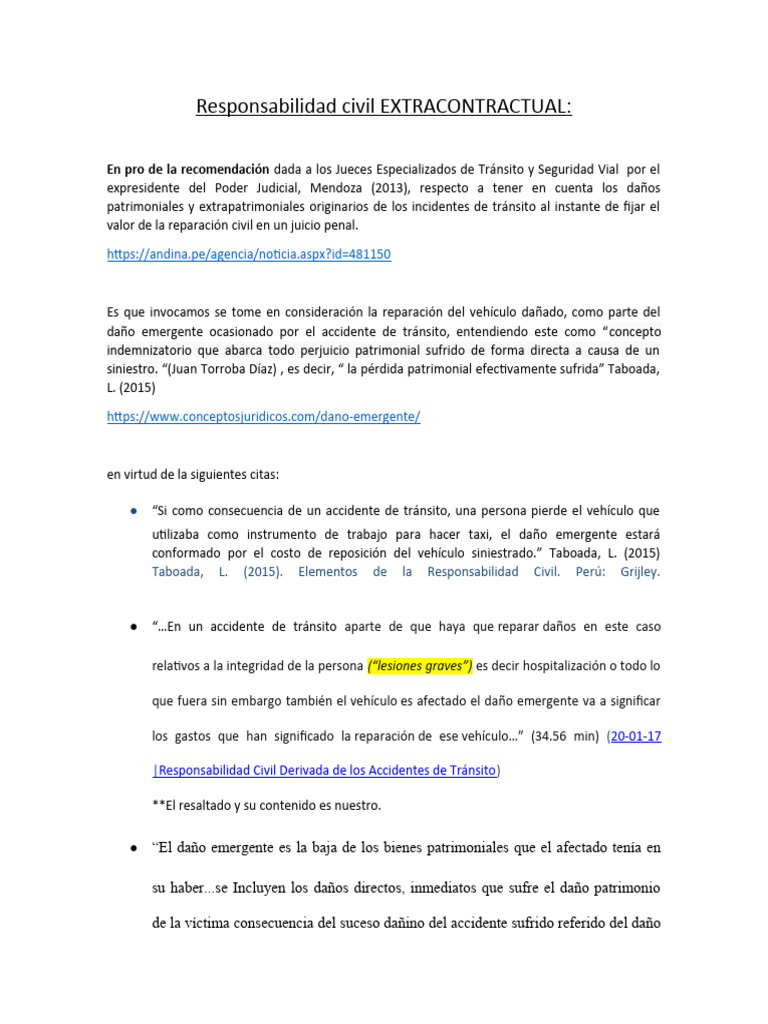 Responsabilidad Civil Integral En Accidente De Tránsito Lesiones