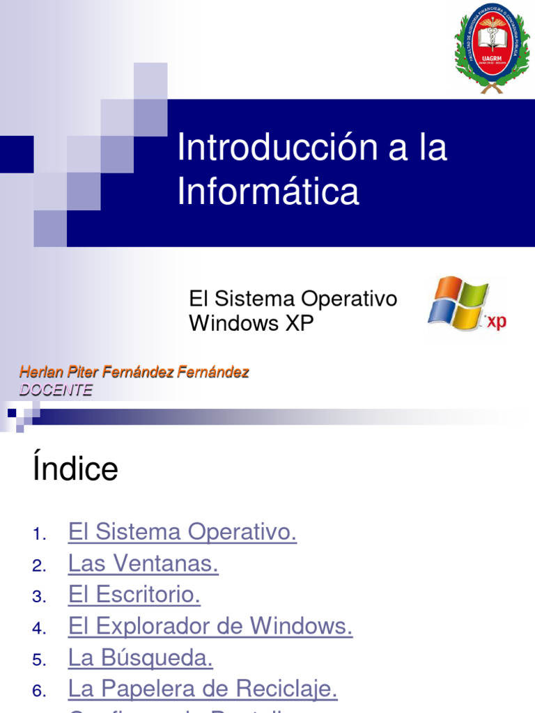 El Sistema Operativo Windows XP | PDF | Ventana (informática) | Archivo ...