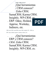 Qué Herramientas ERP y CRM Conoces