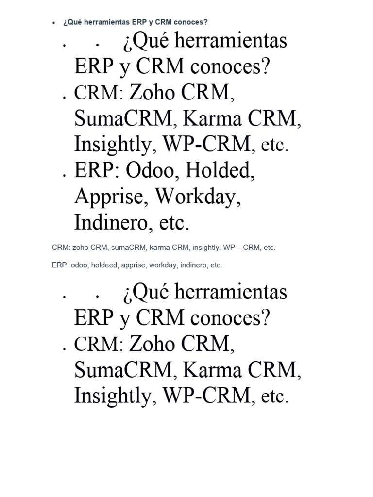 Herramientas Erp Y Crm