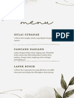 White Neutral Minimal Aesthetic Leaf Food Restaurant Menu