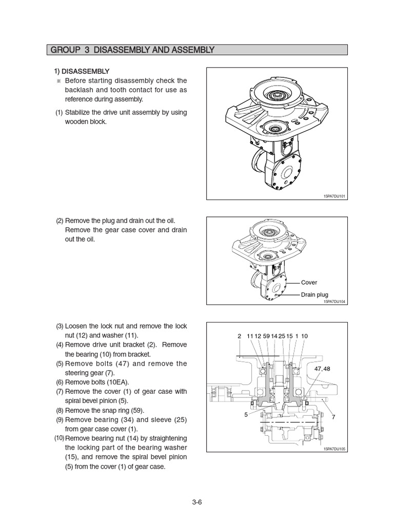 Group 3 Disassembly and Assembly | PDF | Gear | Equipment