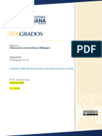 Unidad 2 Metodos de Enseñanza de Lecto-Escritura Inicial PDF