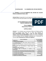 Ley de Ingresos Del Estado de Jalisco para El Ejercicio Fiscal 2022-260122
