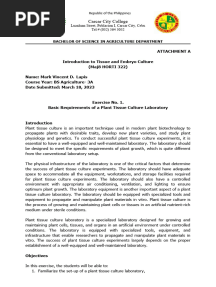 Tissue Culture Lab Report