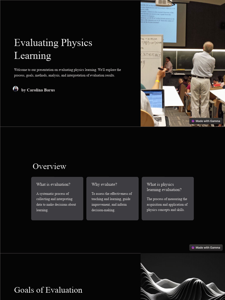 Evaluating Physics Learning PDF Evaluation Learning