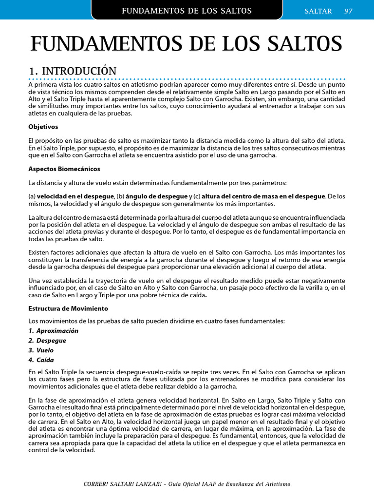 Correr, Saltar, Lanzar - Libro IAAF | PDF | Corriendo | Deporte del ...