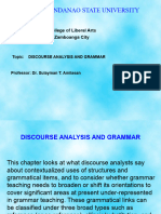 Discourse Analysis and Grammar