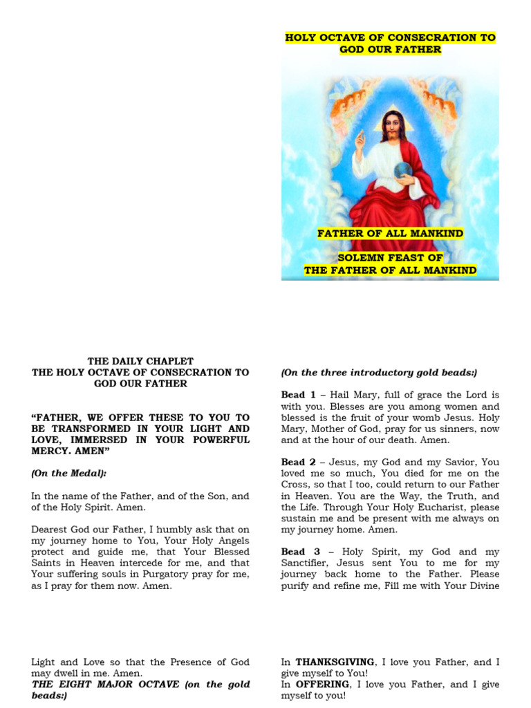 Holy Octave of Consecration to God | PDF | Lord's Prayer | God The Father