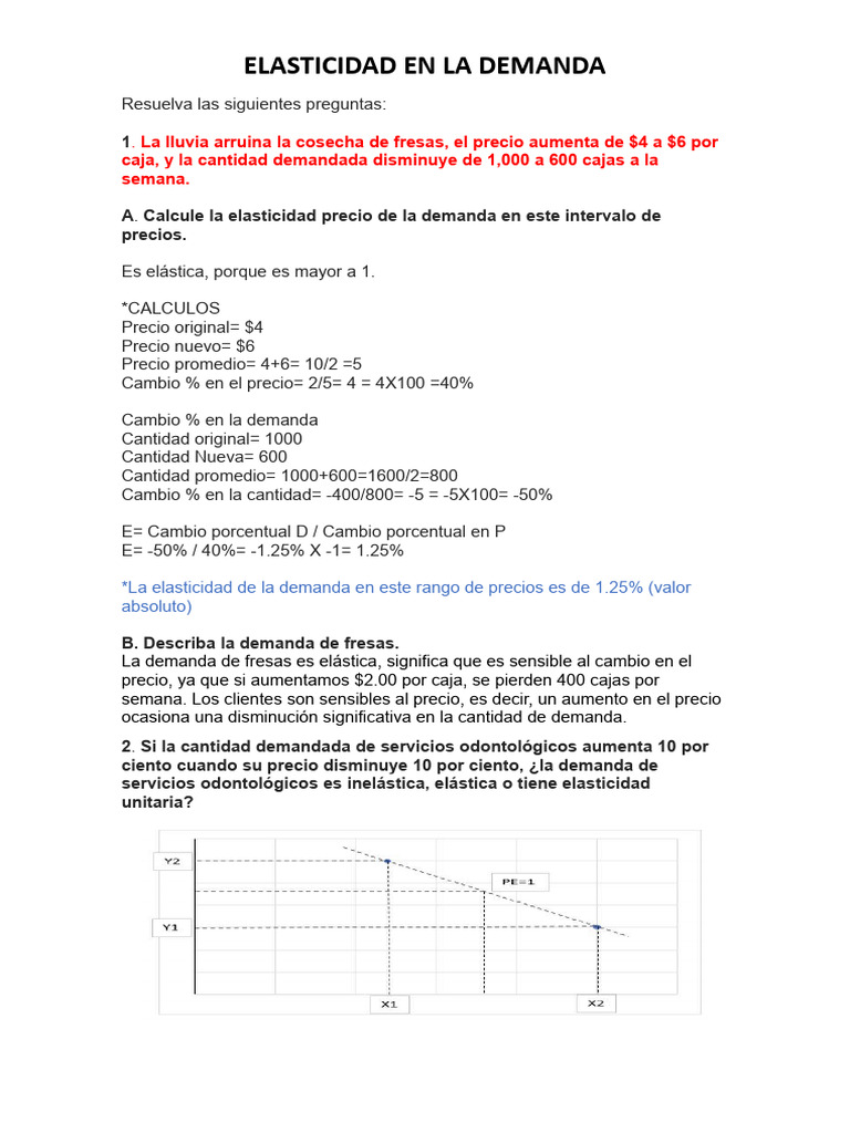 Elasticidad de la Demanda: Análisis y Cálculos | PDF | Elasticidad ...
