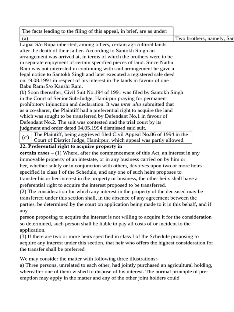 Preferential Right | PDF | Inheritance | Real Property