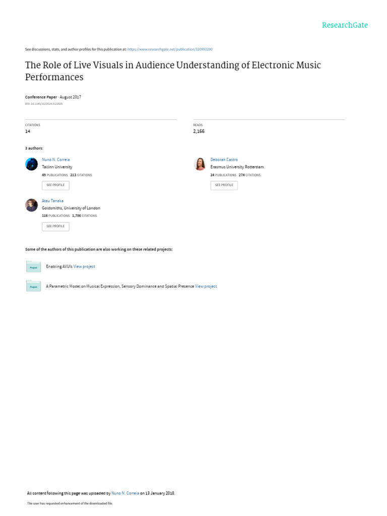 The Role of Live Visuals in Audience Understanding | PDF | Graphical ...