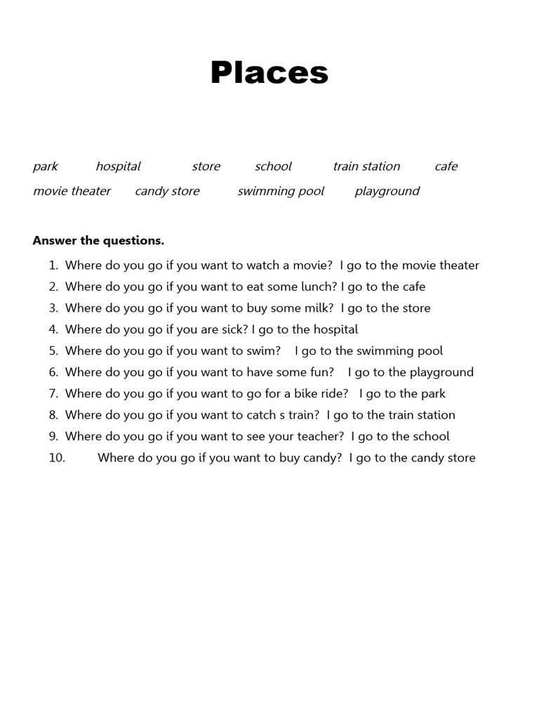 Places Worksheet Templates Layouts 135345 PDF