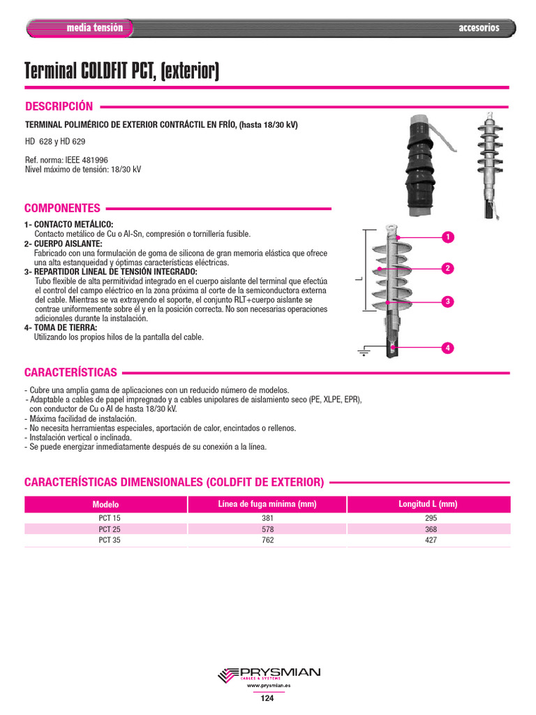 Terminales COLDFIT PCT para Media Tensión | PDF | Aislador ...