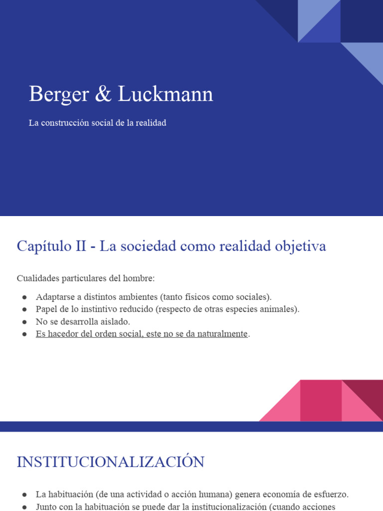 La Sociedad: Realidad Objetiva y Subjetiva | PDF | Socialización ...