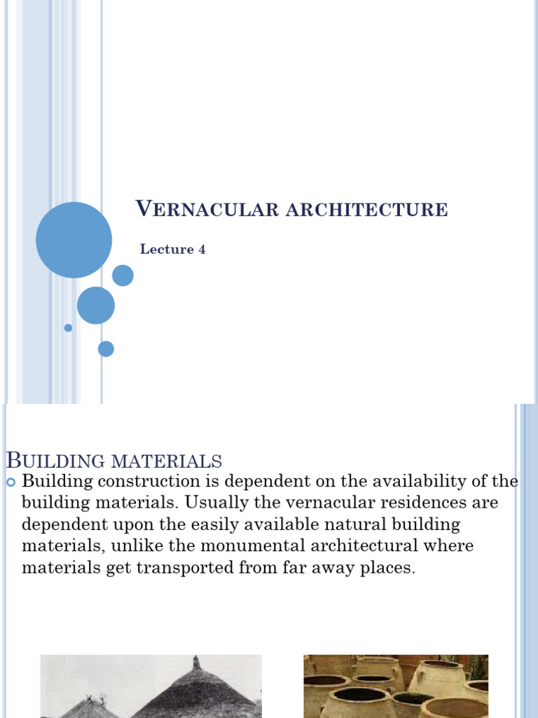 Vernacular Architecture Building Material PDF Brick Building