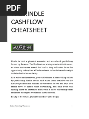 Kindle Cashflow - CheatSheet