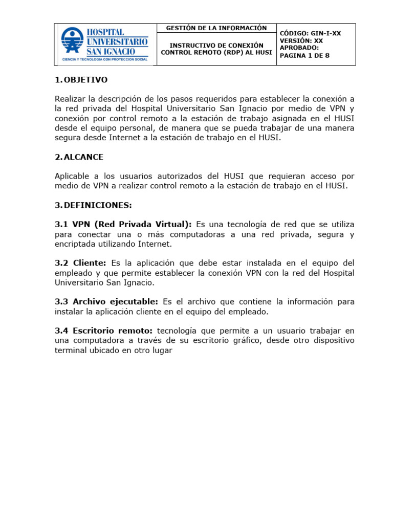 Instructivo de Conexión Control Remoto (RDP) Al HUSI | PDF | Red ...