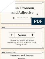 ENGLISH 10 Lesson 3 Nouns Pronouns Adjectives