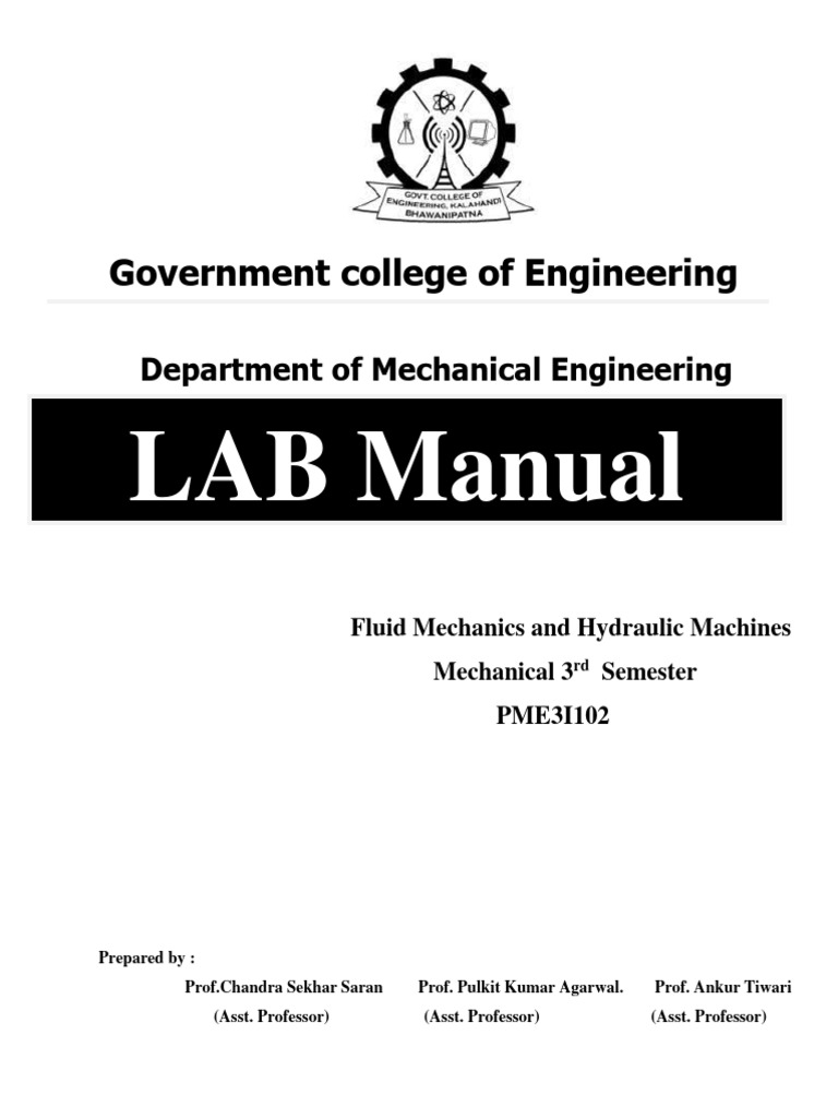 FMHM Lab Manual | PDF | Pump | Turbine