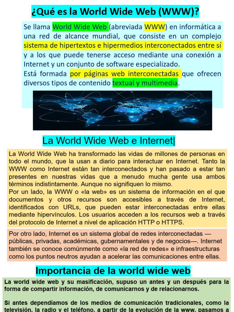 Introducción a la World Wide Web | PDF | Internet | Red mundial